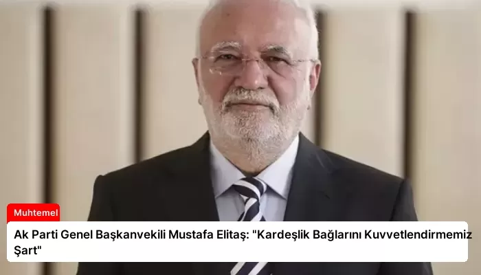 Ak Parti Genel Başkanvekili Mustafa Elitaş: “Kardeşlik Bağlarını Kuvvetlendirmemiz Şart”