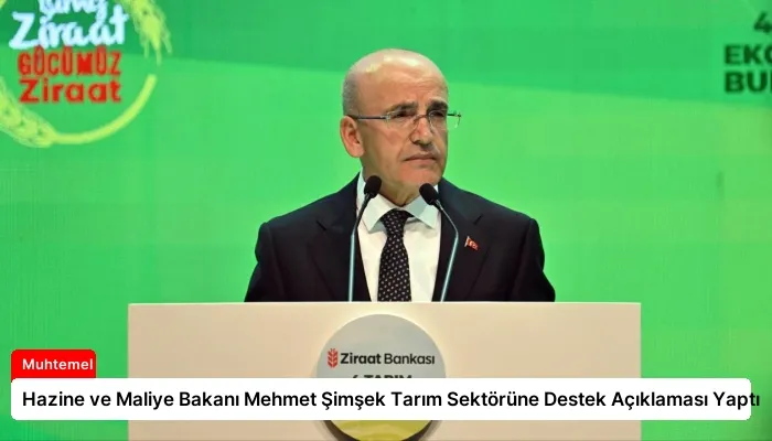 Hazine ve Maliye Bakanı Mehmet Şimşek Tarım Sektörüne Destek Açıklaması Yaptı