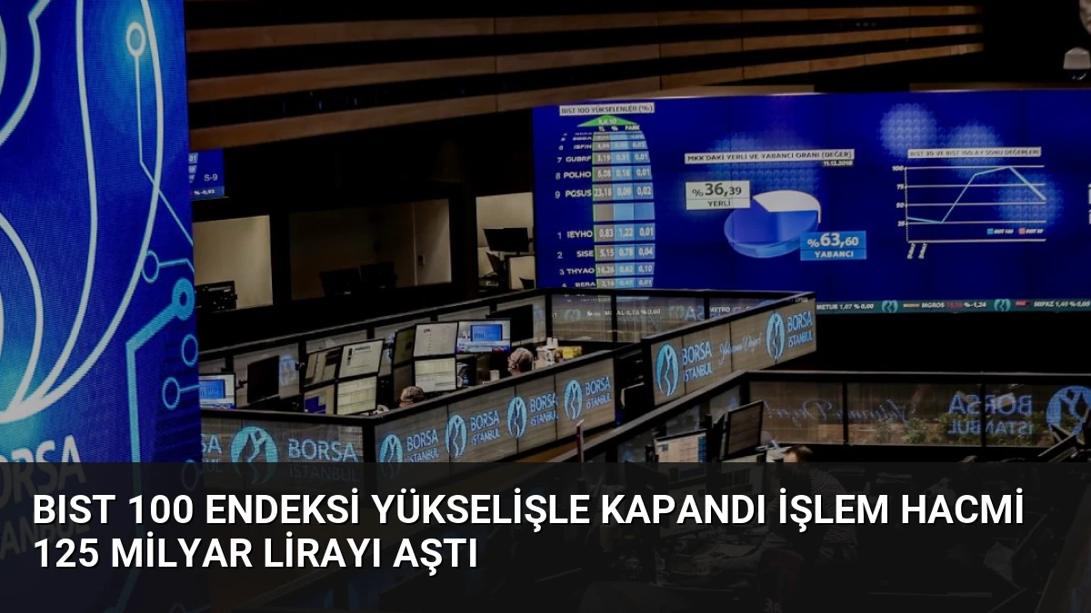 BIST 100 Endeksi Yükselişle Kapandı İşlem Hacmi 125 Milyar Lirayı Aştı