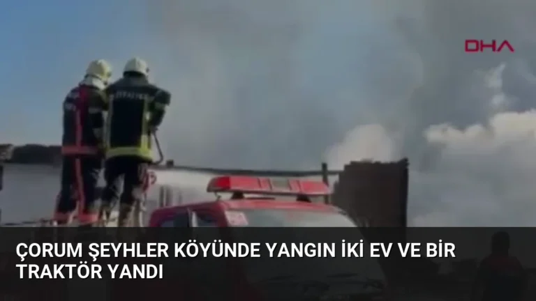 Çorum Şeyhler Köyünde Yangın İki Ev ve Bir Traktör Yandı