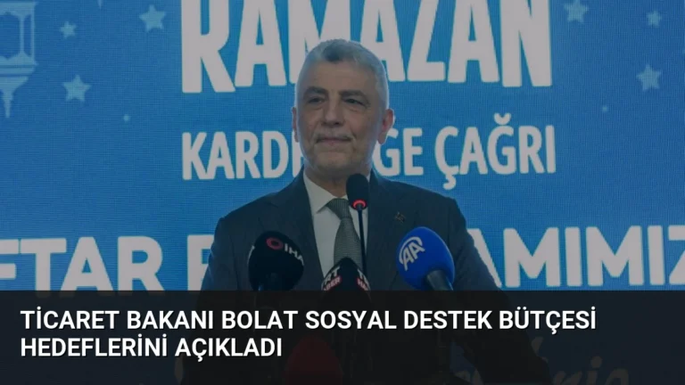 Ticaret Bakanı Bolat Sosyal Destek Bütçesi Hedeflerini Açıkladı