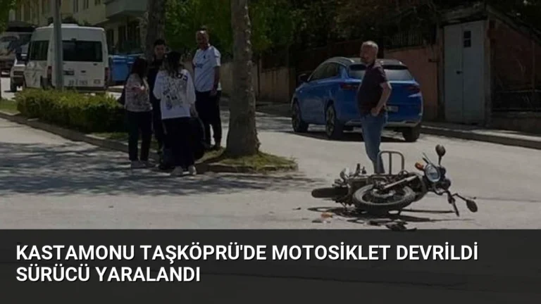 Kastamonu Taşköprü’de Motosiklet Devrildi Sürücü Yaralandı