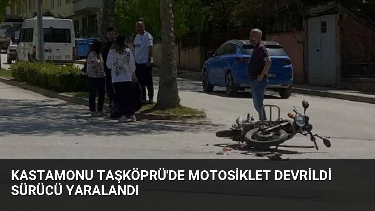 Kastamonu Taşköprü’de Motosiklet Devrildi Sürücü Yaralandı