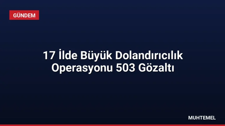 17 İlde Büyük Dolandırıcılık Operasyonu 503 Gözaltı