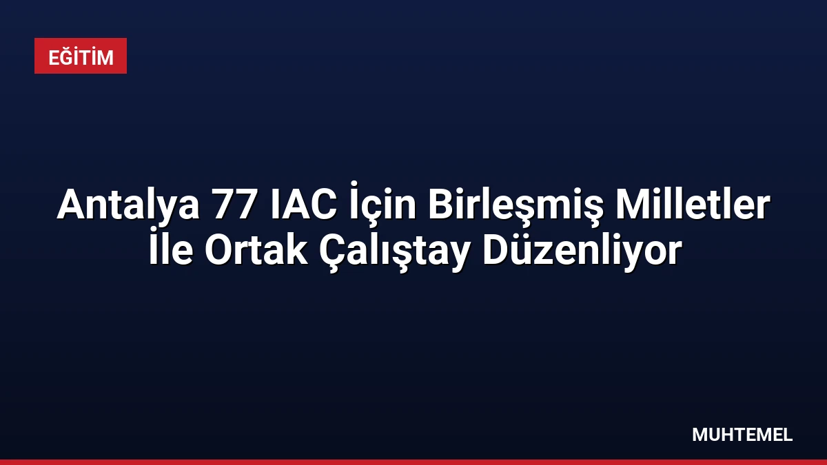 Antalya 77 IAC İçin Birleşmiş Milletler İle Ortak Çalıştay Düzenliyor