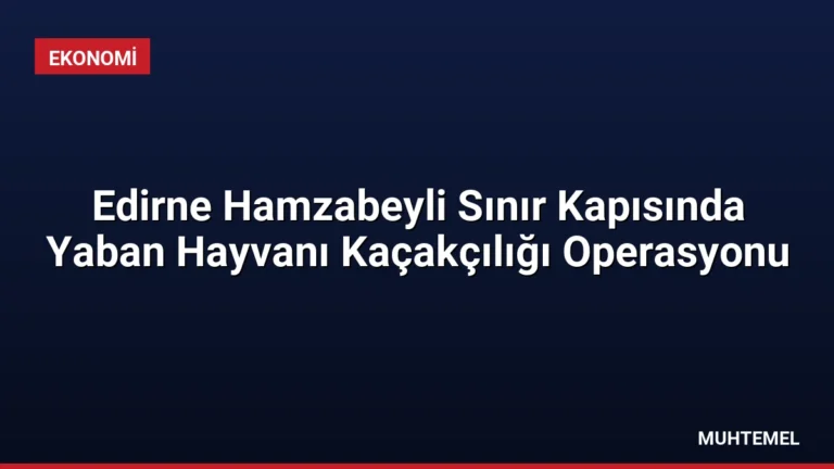 Edirne Hamzabeyli Sınır Kapısında Yaban Hayvanı Kaçakçılığı Operasyonu