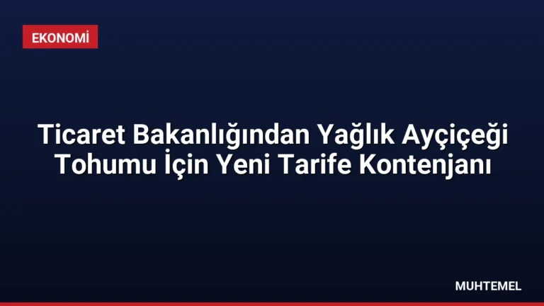 Ticaret Bakanlığından Yağlık Ayçiçeği Tohumu İçin Yeni Tarife Kontenjanı