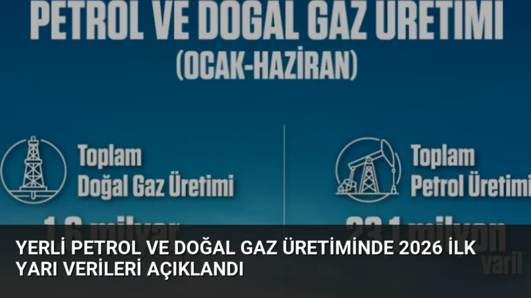 Yerli Petrol ve Doğal Gaz Üretiminde 2026 İlk Yarı Verileri Açıklandı