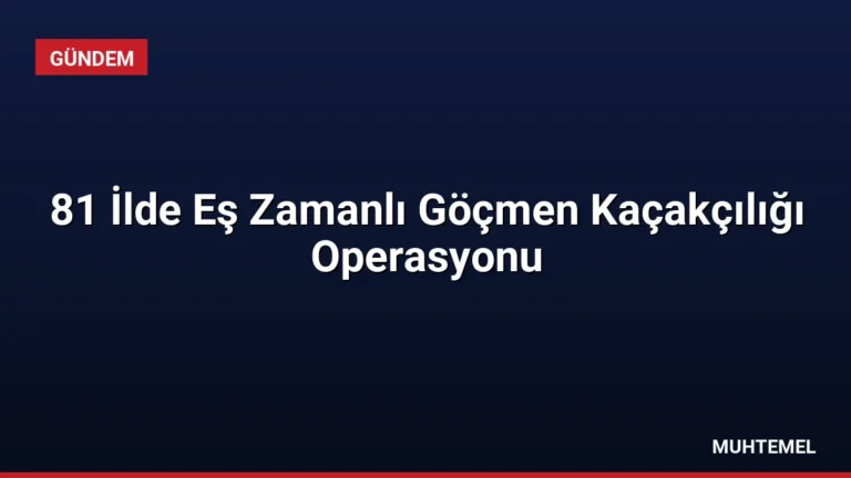 81 İlde Eş Zamanlı Göçmen Kaçakçılığı Operasyonu