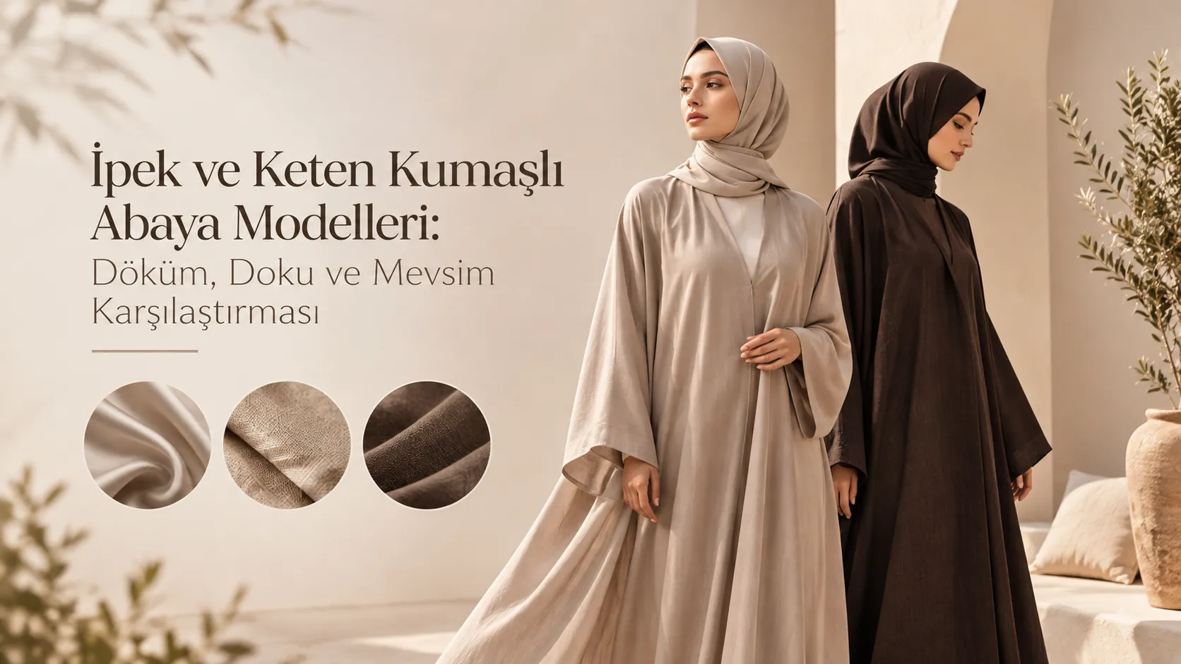 İpek ve Keten Kumaşlı Abaya Modelleri: Döküm, Doku ve Mevsim Karşılaştırması