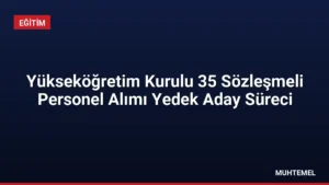 Yükseköğretim Kurulu 35 Sözleşmeli Personel Alımı Yedek Aday Süreci
