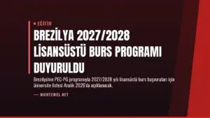 Brezilya 2027/2028 Lisansüstü Burs Programı Duyuruldu