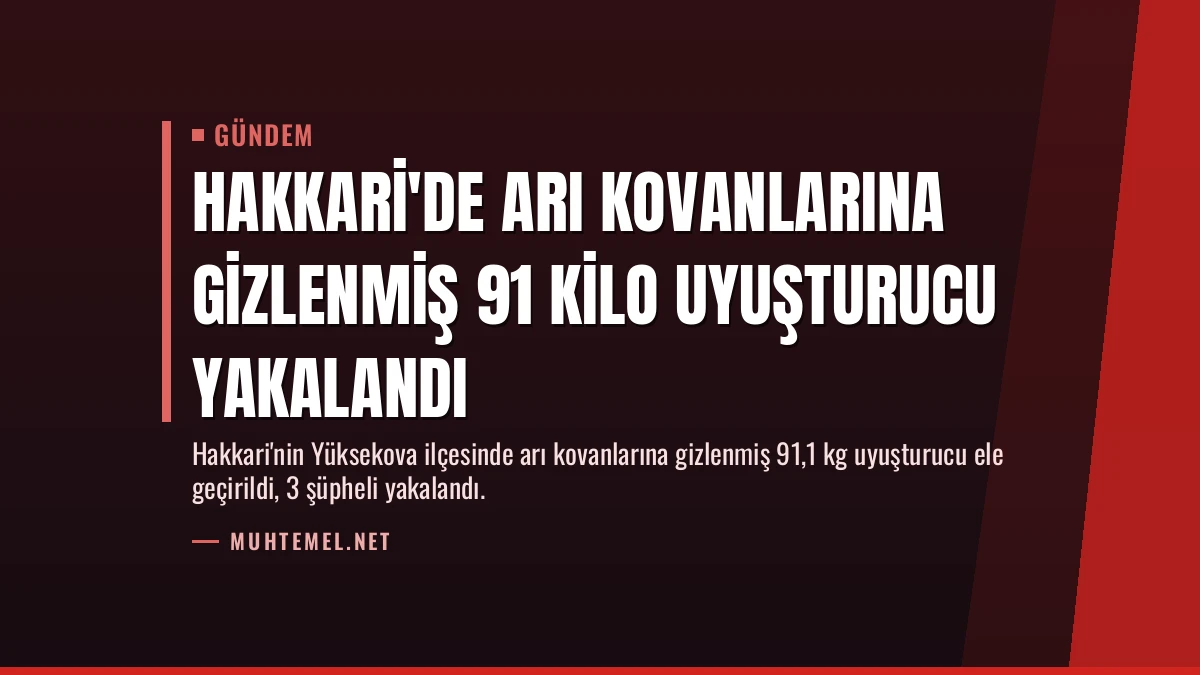 Hakkari’de Arı Kovanlarına Gizlenmiş 91 Kilo Uyuşturucu Yakalandı