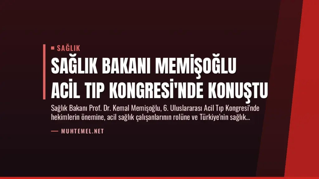 Sağlık Bakanı Memişoğlu Acil Tıp Kongresi'nde Konuştu