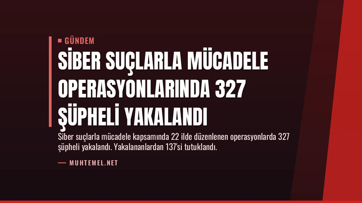 Siber Suçlarla Mücadele Operasyonlarında 327 Şüpheli Yakalandı