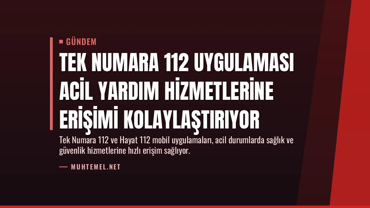 Tek Numara 112 Uygulaması Acil Yardım Hizmetlerine Erişimi Kolaylaştırıyor
