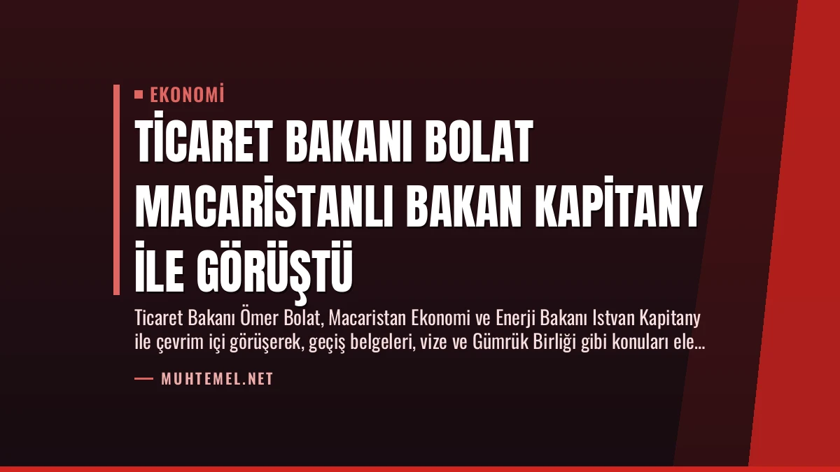 Ticaret Bakanı Bolat Macaristanlı Bakan Kapitany ile Görüştü