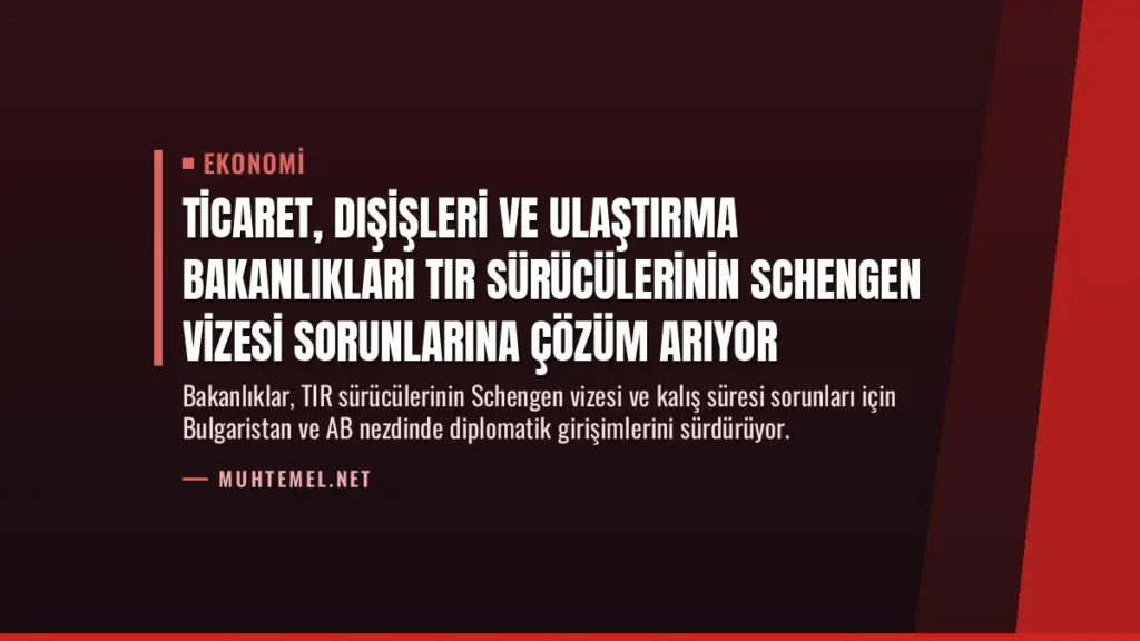 Ticaret, Dışişleri ve Ulaştırma Bakanlıkları TIR Sürücülerinin Schengen Vizesi Sorunlarına Çözüm Arıyor
