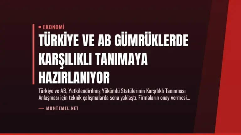 Türkiye ve AB Gümrüklerde Karşılıklı Tanımaya Hazırlanıyor