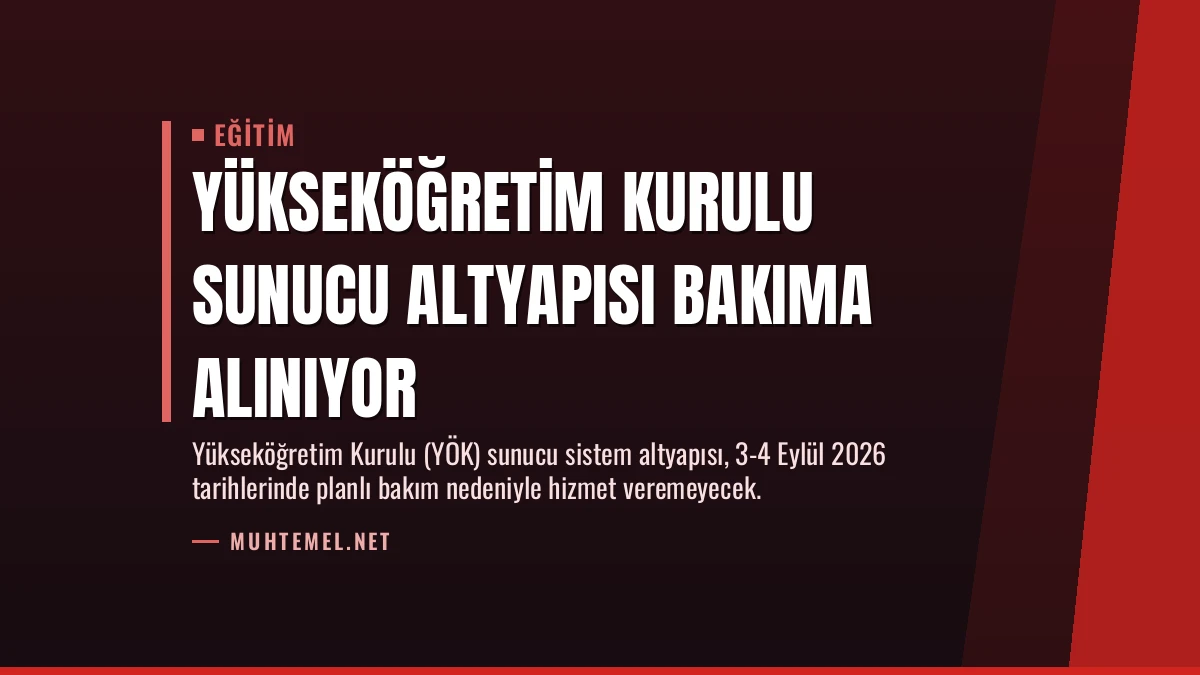Yükseköğretim Kurulu Sunucu Altyapısı Bakıma Alınıyor